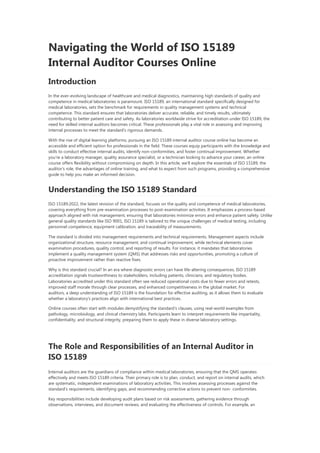Altering Course iso 15189 internal auditor course online.ppt