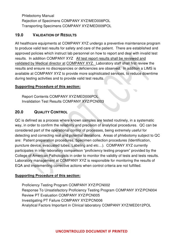 Nccls Quality Manual