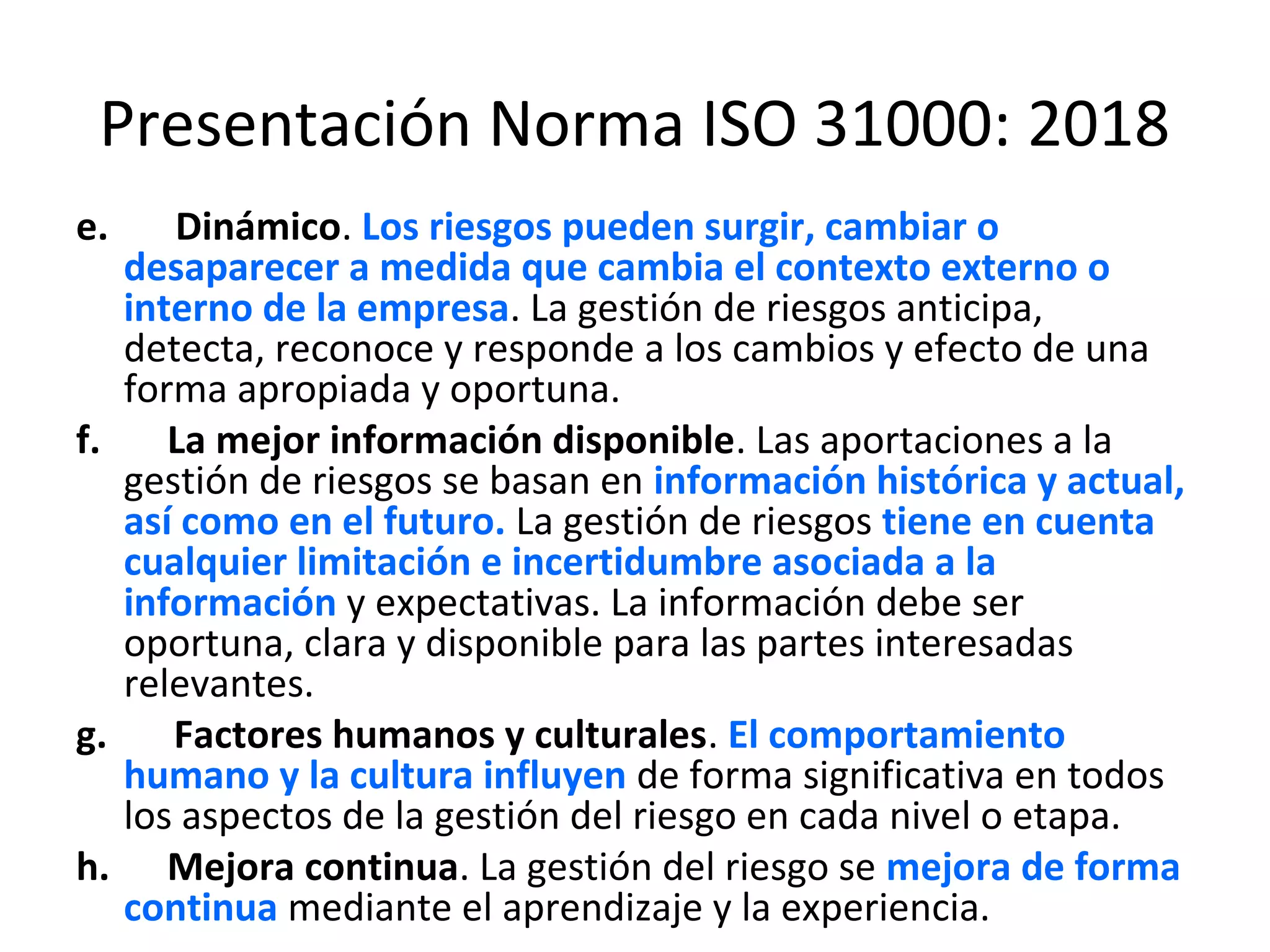 I la nueva norma ISO 31000 2018 y la gestion de riesgos | PPT