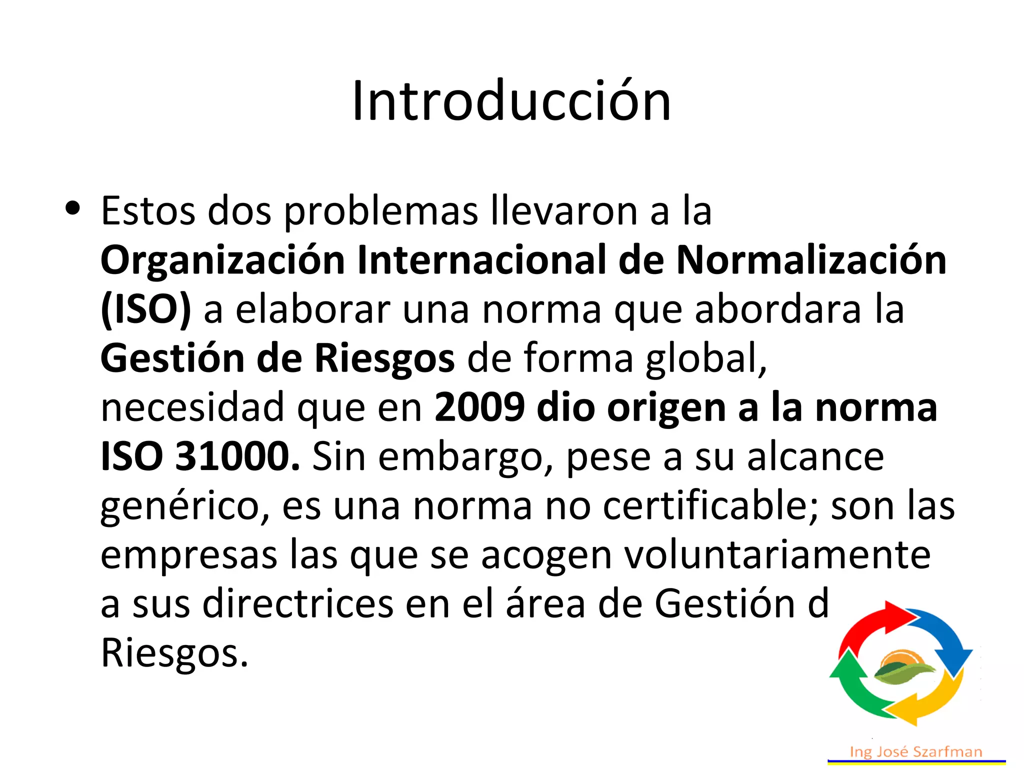 I la nueva norma ISO 31000 2018 y la gestion de riesgos | PPT