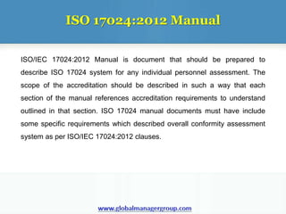 Overview on ISO 17024:2012 Documentation | PPTX