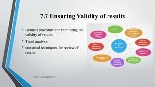 7.7 Ensuring Validity of results
• Defined procedure for monitoring the
validity of results.
• Trend analysis
• statistical techniques for review of
results.
Saikiran.Koyalkar89@gmail.com
 