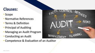 Managing Audit Program Comprehensive Guide to ISO 19011:2018 Auditing Management Systems | PPTX