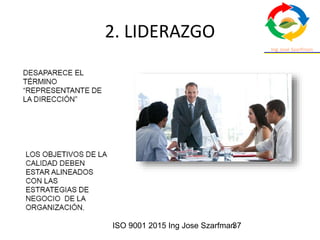 ISO 9001 2015 Ing Jose Szarfman37
2. LIDERAZGO
 