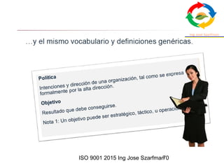 ISO 9001 2015 Ing Jose Szarfman70
 