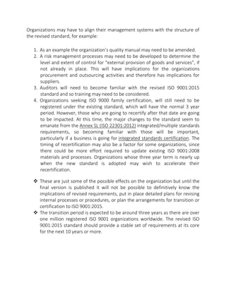 Iso Organization Standard Examples Iso 2008 vs 2015 | DOCX