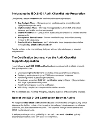 ISO 21001 Audit Checklist_ Your Essential Guide to Compliance and ...