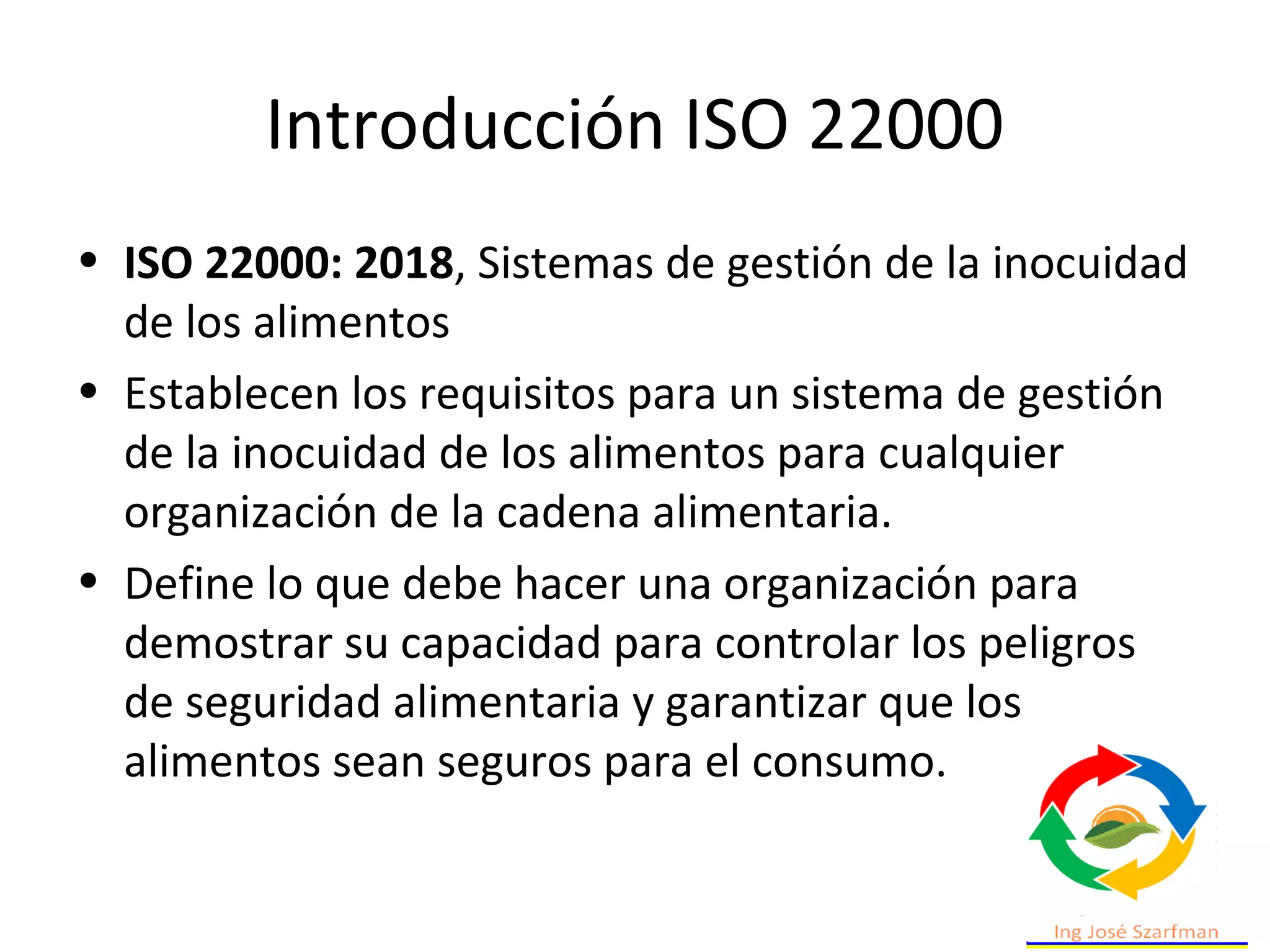 presentacion iso 22000 SG de inocuidad de los alimentos | PPT