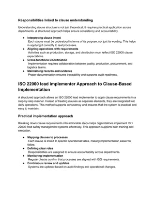 ISO 22000 Clauses Explained for Lead Implementers with Practical Guide ...