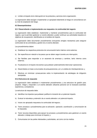 Iso 22301 continuidad del negocio castellano | PDF