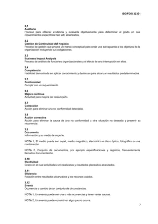 Iso 22301 continuidad del negocio castellano | PDF