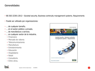 ISO 22301 Seguridad de las sociedades- Continuidad del negocio | PDF