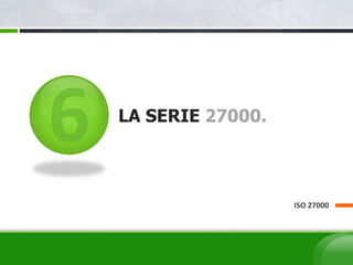 LA SERIE 27000.
ISO 27000
 