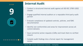 ISO 27001 Transition Implementation Framework Step by Step Guide | PPTX