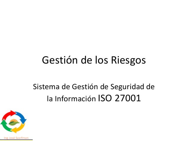 Iso 27001 gestion de riesgos