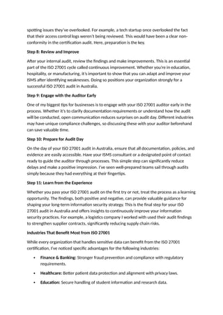 ISO 27001 Audit in Australia: 11 Steps Fort Guaranteed Success | DOCX