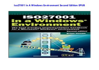 Iso27001 In A Windows Environment Second Edition EPUB
 