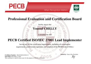 ISO 27001 Lead Implementer (PECB)