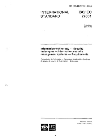 ISO/IEC 27001 standard | PDF