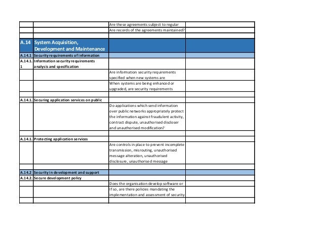 Iso 27001 2013 Free Gap Analysis Spreadsheet Tool