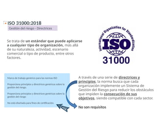 Gestión de riesgos según la norma ISO 31000:2018 | PPTX