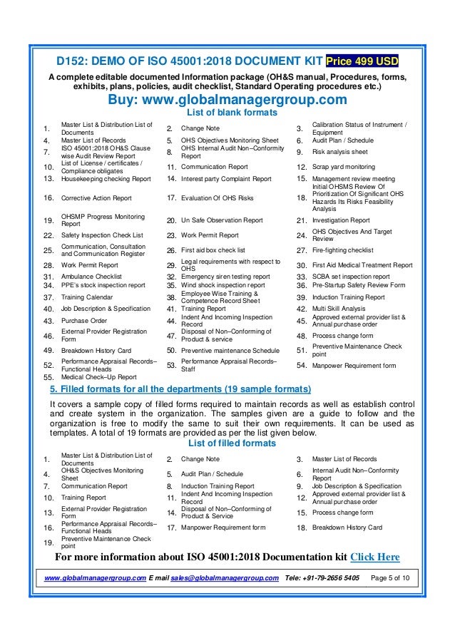 iso45001 2018documentationrequirement 180315092214 standard operating procedures document