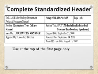 Complete Standardized Header
Use at the top of the first page only
 