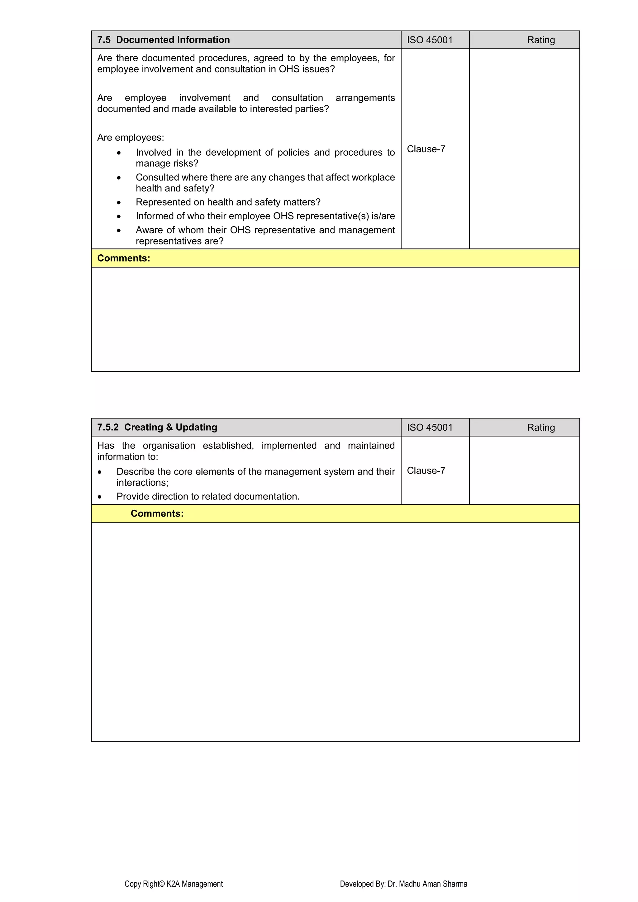 Iso 45001 Audit Tool Iso 45001 Audit Tool