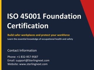 Iso 45001 Training.pdf ISO 45001 Foundation Training – Workplace Safety Guide | PDF