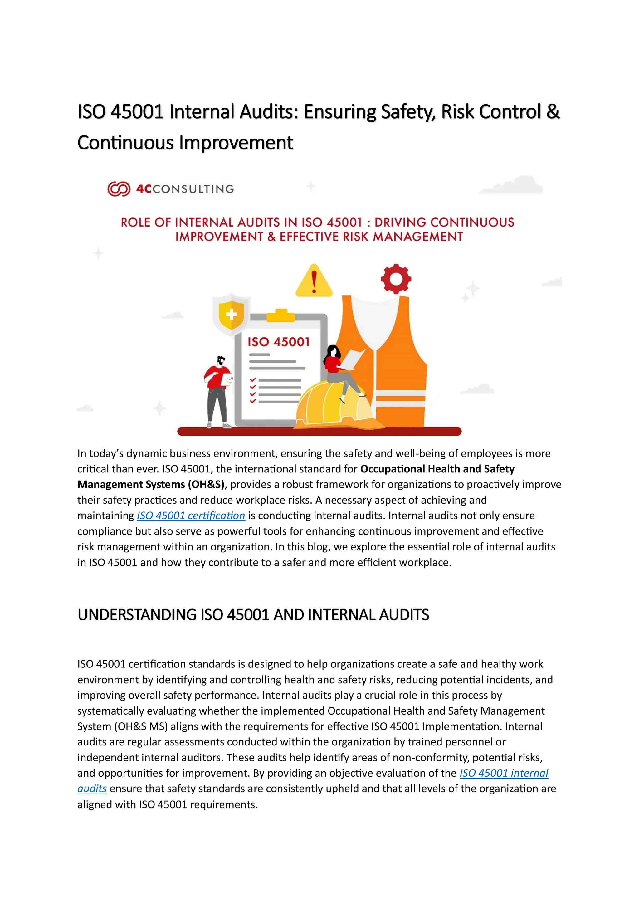 Iso 45001 Simple Risk Assessment Example ISO 45001 Internal Audits: Ensuring Safety, Risk Control & Continuous ...