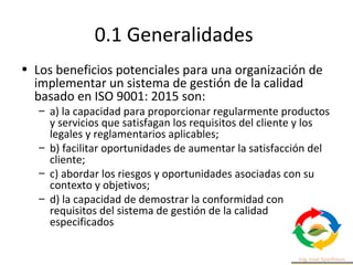 analisis de la norma iso 9001 2015 primera parte | PPT