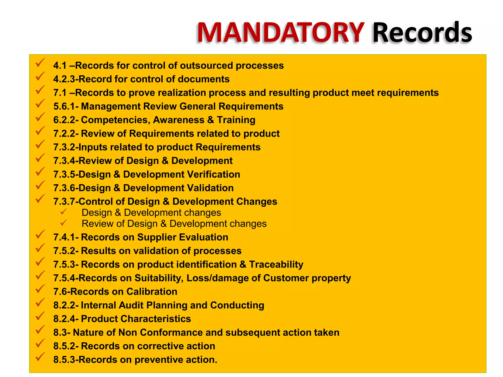 • Write the Work Instructions in the same
sequence as the job should be done.
• Write it in easy to follow numbered steps.
WORK Instructions
STRUCTURE
1. Purpose
2. Point of Use
3. Scope of the Procedure
4. Responsibilities
5. Steps
6. Applicable Templates
 