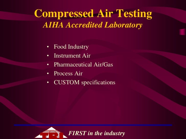 ISO 8573 Compressed Air Testing