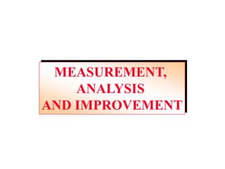 MEASUREMENT,
ANALYSIS
AND IMPROVEMENT
 