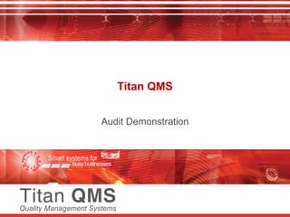 Titan QMS Audit Demonstration 