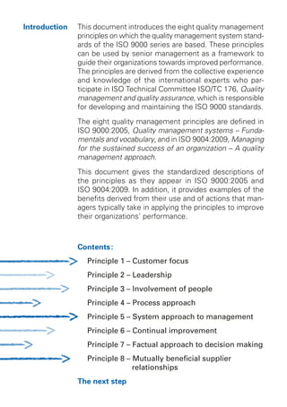 Iso 9000 Example Iso 9000 principles | PDF