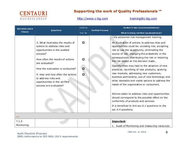 Iso 9001 2015 audit checklist excel xls - easysno