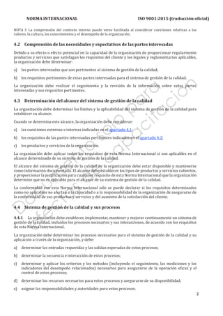Iso 9001 2015 sistemas de gestión de la calidad | PDF