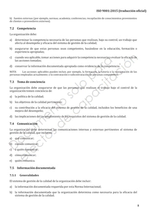 Iso 9001 2015 sistemas de gestión de la calidad | PDF