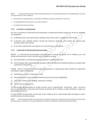 Iso 9001 2015 sistemas de gestión de la calidad | PDF
