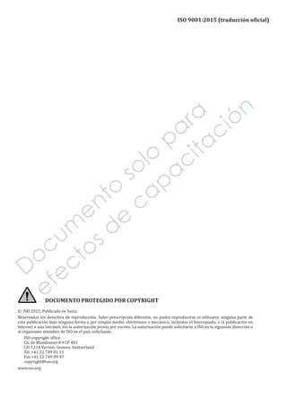 ISO 9001: 2015 sistemas de gestión de la calidad (5ta Edición) | PDF