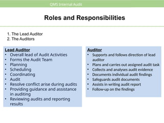 ISO 9001.2015 Internal Auditors training material | PPTX