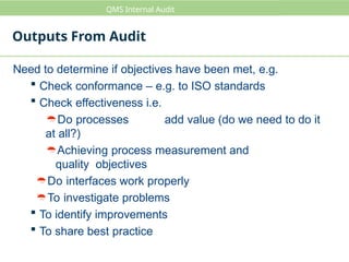 ISO 9001.2015 Internal Auditors training material | PPTX