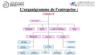 L’organigramme de l’entreprise :
 