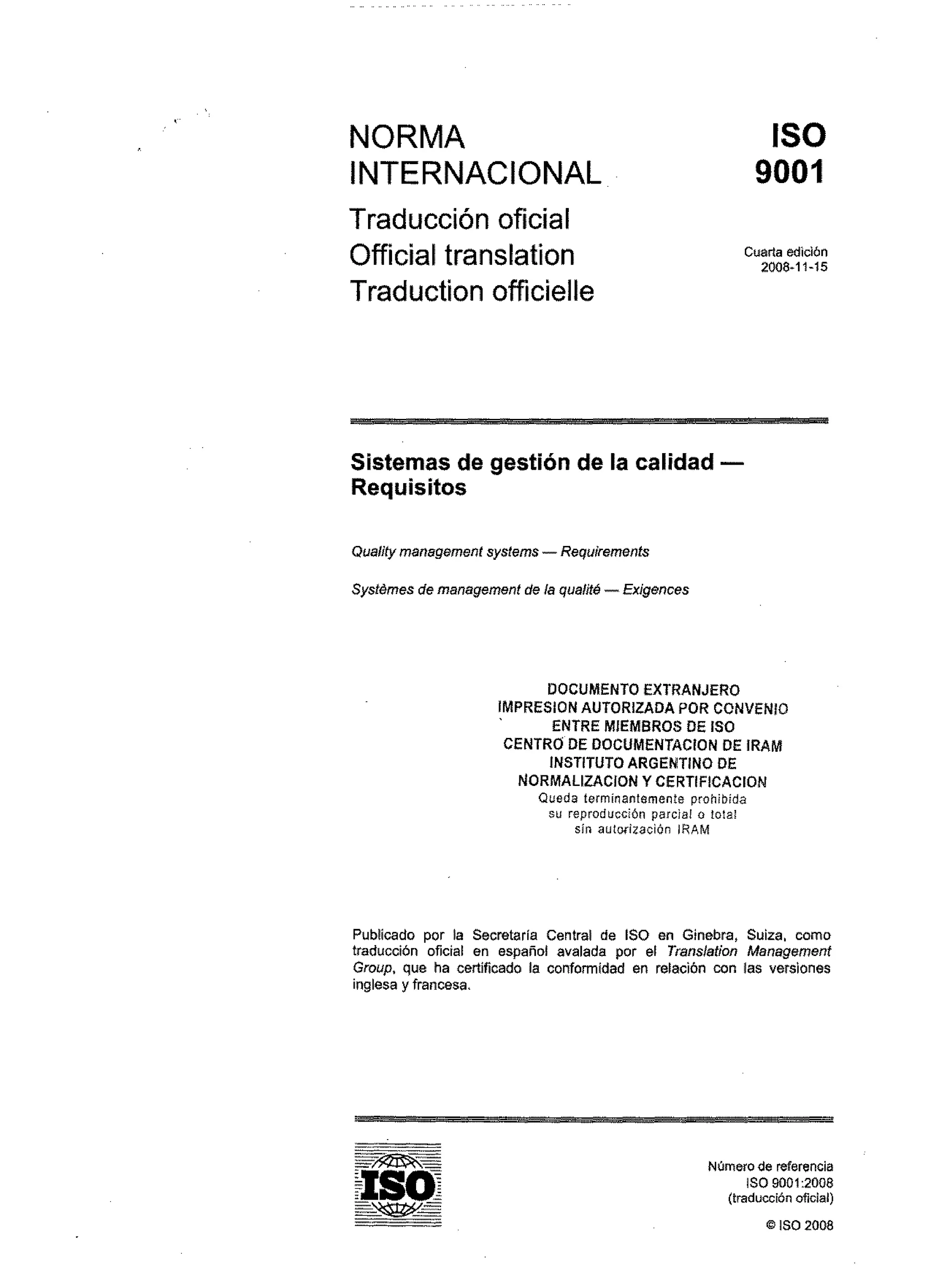 Iso 9001 2008 | PDF