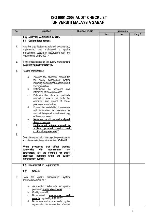 Iso 9001 2008_audit_checklist Iso 9001 2008_audit_checklist
