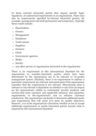 Iso 9001 2015 clause 4 context of the organization | DOCX