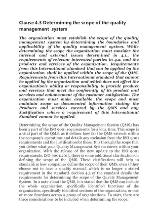 Iso 9001 2015 clause 4 context of the organization | DOCX