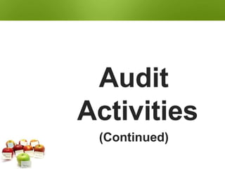 Audit
Activities
(Continued)
 