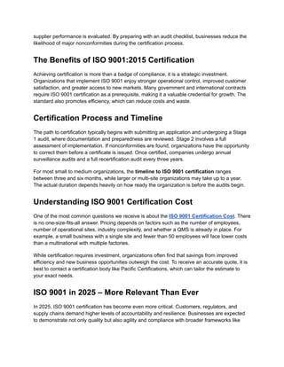 What is ISO 9001:2015 – Quality Management Systems? | PDF